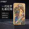 Zorro ZC11-003-3D Estampado Color Impreso Delgado Carcasa de Cobre Puro Mecha de Algodón para Queroseno Encendedor Plegable a Prueba de Viento Venta al por Mayor