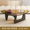 Mesa de Café de Cristal Apartamento Pequeño Sala de Estar Hogar Moderno Minimalista Nórdico Transparente Minimalista Isamu Noguchi Creativa Redonda Mesa de Té