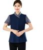 Limpeza de Roupas de Trabalho Manga Curta Verão Propriedade Feminina Limpeza de Casa Limpeza Tia Quarto de Hotel Limpeza de Roupas Top
