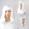 Ventas Directas de Fábrica de Pelucas Multicolores Europeas y Americanas, Cabello de Longitud Media, Cabello Largo Rizado Diagonal, Estilo Moderno, Estilo Ligeramente Rizado para Fiesta de Disfraces