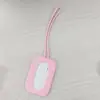 Etiqueta de equipaje cuadrada de silicona multicolor en stock, etiqueta de identificación anti-pérdida para equipaje de mano, personalizable con cordón largo