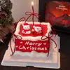 Decoração de Bolo de Natal para Celebridade da Internet 2025 Sino Papai Noel Boneco de Neve Decoração de Sobremesa de Confeitaria Plug-in