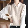 Nuevo Chaleco de Punto de Lana Pura para Mujer Otoño/Invierno 2026 Cuello Redondo Crochet Hueco Versátil para Superponer Pulóver Chaleco Grueso
