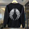 Algodón Alta Calidad Pareja Cuello Redondo Manga Larga Camiseta Adolescente Jersey Casual Estampado de Letras Suéter de Hombre Camiseta Base