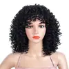 Fábrica de comércio exterior atacado peruca feminina Europeia e Americana Africana cabelo cacheado pequeno Fibra Química simulação seda alta temperatura cabeça explosiva cobertura em estoque