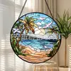 Árbol de coco de playa transfronterizo, adornos colgantes de vidrio coloridos, decoraciones de vidrio para el hogar, decoraciones para ventanas, atrapasoles para jardín