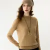 Nueva camisa básica de punto de cachemira para otoño e invierno, color liso de moda, cuello semi-alto, engrosada, simple, versátil para el uso diario de mujeres