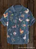 Camisa Estilo Chinês Transfronteiriça Amazon Jovem Pintura a Tinta Verão 2024 Nova Camisa Masculina de Manga Curta Respirável