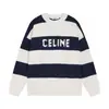 Suéter de Punto Redondo con Logo de Marca y Letras en Estampado Integral para Otoño/Invierno, Tendencia 24, para Hombres y Mujeres, Top Casual Holgado, Corte Amplio