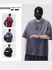 Ropa de Hombre Shanggu 2026 Verano Nuevo Estilo Algodón Puro Lavado Marca de Tendencia Americana Cuello Redondo Manga Corta Camiseta para Hombre Talla Grande