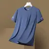 Camisa de Seda de Hielo de Manga Corta Lista para Usar del Fabricante para Hombre, Verano, Delgada, de Secado Rápido, Malla, Top Deportivo, Camiseta de Media Manga, Ropa de Verano