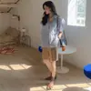 Ins Coreano Verano Nuevas Llegadas Estilo Coreano Nicho Moderno Versátil Elegante Camisa Rayada Estilo Retro Top de Manga Corta para Mujer