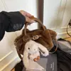 Bolso de hombro, bolso tote, bolso de trabajo de felpa de lujo ligero, simple y moderno, diseño de nube 2026, nuevo bolso cruzado de otoño con amuleto de conejo para mujer
