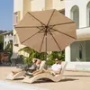Sombrilla de Patio Exterior Sombrilla de Mesa para Exteriores con Inclinación por Botón y Manivela, Sombrilla de Mercado 8 Varillas Resistentes Protección UV Impermeable para Jardín, Terraza, Patio Trasero, Piscina
