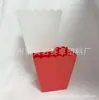 Cubeta de palomitas de maíz a rayas rojas y blancas, caja de snacks para fiestas de plástico PP, caja cuadrada para fiestas con logo imprimible
