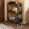 Estante de Almacenamiento Plegable con Ruedas, Carrito Móvil para Sala de Estar, Cocina, Estante para Almacenamiento de Snacks