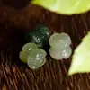 Cuentas de Jade Hetian Natural Gotas de Agua Soleada Verdes Qinghai Tallado Verde Nube de Fondo y Loto Cuentas Accesorios DIY
