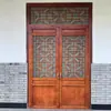 Puertas y ventanas de estilo antiguo chino de talla de madera de Dongyang, puertas y ventanas de celosía de madera maciza, puertas de madera de templo, celosías de ventana de flores, mamparas, puertas de madera tallada