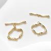 Cobre banhado a ouro real cor tridimensional rosa otbuckle conexão irregular fivela diy pulseira colar frisado acessório fivela