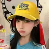 Gorra de Béisbol Amarilla Bordada con Letras Estilo Coreano para Mujer 2026 Primavera Nueva Secado Rápido Transpirable Sombrero Protección Solar Gorra de Pico Moderna