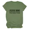 Eu Resgato Livros Amazon Ebay Site Independente Casual Simples Confortável Camiseta Feminina Gola Redonda Manga Curta