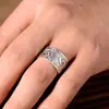 Anillo Retro Étnico Transfronterizo Corazón de Carpa Sutra del Corazón Anillo Abierto para Dedo Índice de Hombre con Pez Cada Año Versión Ancha