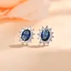 Anillo S925 Más Vendido Transfronterizo Collar con Colgante de Zafiro para Mujer Pendientes de Cadena para Clavícula Elegantes y Modernos Joyería Versátil