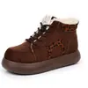 Botas de Nieve para Mujer Estilo Casual Retro Nuevo de Invierno Suela Gruesa Ligeras Estampado de Leopardo Zapatos de Algodón Engrosados con Terciopelo Cierre de Cordones Antideslizantes