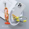 Corda Curta Dopamina Cordão para Celular Corda de Pulso Cartão Colorido Chaveiro Colorido Anti-perda Desenho Animado Fofo Corda de Celular