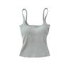 Ins Sexy Expansão Externa Colete Suspensor para Seios Feminino 2025 Verão Novo Puro Desejo Sexy Top Sem Mangas com Bojos
