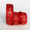 Producción de Cinta de Lazo de Flor de Cinta Hilo Estampado en Caliente Navideño de 2.5 cm Decoración para Pastel de Regalo Hecho a Mano DIY Cinta de Lazo