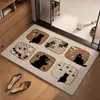 Alfombra de baño de tierra de diatomeas con diseño de animal de dibujos animados, alfombra absorbente de agua antideslizante para inodoro, puerta de entrada y pasillo