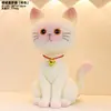 Novo ornamento de gato siamês flocado estilo luxo leve, decoração de mesa e sala de estar de nicho de alta qualidade, presente de artesanato em resina