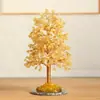 Árvore de cristal amarelo natural, árvore da fortuna, pedaços de ágata, árvore de Natal puramente feita à mão, envio direto da fábrica, árvore de cristal amarelo