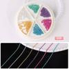 Accesorios Populares Transfronterizos para Uñas Estilo Japonés Cadena Colorida de 19 Pulgadas Chapada en Oro Decoraciones Heladas para Uñas Decoración para Uñas