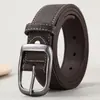 Novo Cinto Simples de Couro Business Retro Estilo Hong Kong Fivela de Pino Masculino Estudante Versátil Versão Larga Cinto para Calça Casual Tendência