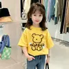 Camiseta Bebê Infantil Manga Curta 2026 Verão Algodão Puro Meninas Manga Curta Estilosa Fresca e Fofa Menina Desenho Animado Tops
