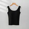 Hermoso Top Tubo Exterior de Moda Ropa Interior Chaleco de Tirantes Anchos Primavera y Verano Posavasos Integrado Top Base Interior Cómodo para Mujer
