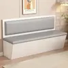 Sofá Booth de Madera Maciza para Comedor en Casa Contra la Pared para Uso Comercial en Tiendas de Té de Leche, Restaurantes, Bares, con Almacenamiento, Booth Modelo Nuevo