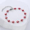 Pulseiras de Olho do Diabo de Aço Inoxidável Spot 6mm Olhos com Óleo Pingando para Casal Masculino e Feminino Joias de Olho