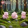 Adornos de Micro Paisaje Muñeco de Cerdo Lindo Luminoso Decoración DIY Accesorios de Bolsa Ciega Adornos de Escritorio para Coche