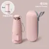 Mango Retráctil Paraguas Mini Ultraligero Doble Uso Sol y Lluvia Protector Solar Anti-UV Plegable Pegamento Negro Sombrilla para Mujer