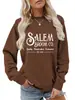 Sudadera de Otoño para Mujer Salim Estampado de Escoba Pullover Holgada Cuello Redondo Manga Larga Sudadera Casual 10