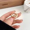 Nuevo anillo de ópalo de bambú para mujer, aro dorado de otoño, personalidad, tendencia, anillo de dedo ajustable y abierto, anillo de celebridad de Internet.