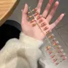 2025 Unhas Postiças Cat Eye Longas com Luz Ampla, 30 Peças de Unhas Cat Eye Pré-Fabricadas, Adesivos de Unhas Pura Cor Ins