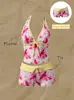 Traje de baño de dos piezas para mujer, estilo bikini, con lunares multicolores y amarre, sexy, de venta caliente en Europa y América, transfronterizo, 2027