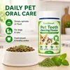 KineShineX Polvo Limpiador de Dientes para Perros y Gatos Fórmula Verde Polvo Limpiador Dental para Mascotas Refresca el Aliento Higiene Bucal Diaria