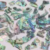 Piezas de Concha de Abulón de Nueva Zelanda de 3-15 mm Mosaico para Uñas Pintura Mosaico Laca Broche de Nácar Pasador Adornos de Estilo Antiguo
