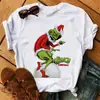 Monstruo de pelo verde Green's Christmas estampado divertido comercio exterior camiseta estampado estampado manga corta manga corta holgada