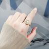 Anillo de Perla Giratorio Explosivos Transfronterizos Anillo de Oro de 18 Quilates de Alta Gama Nicho para Mujer Anillo de Perla Abierto Venta al por Mayor Mujeres